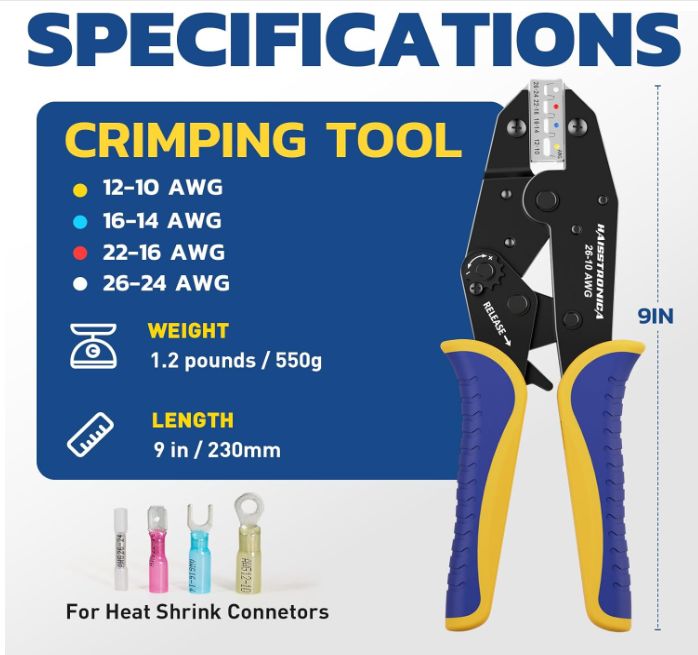 Haisstronica Crimping Tool For Insulated  Connectors