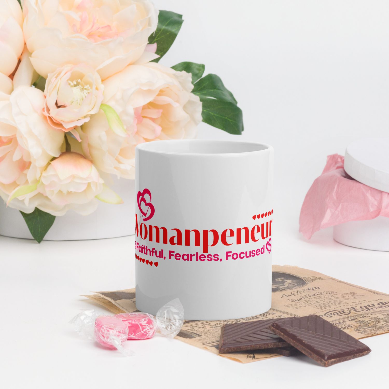 Womenpeneur White glossy mug