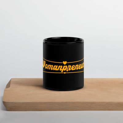 Womanpreneur Black Glossy Mug 2 Womanpreneur Black Glossy Mug 2