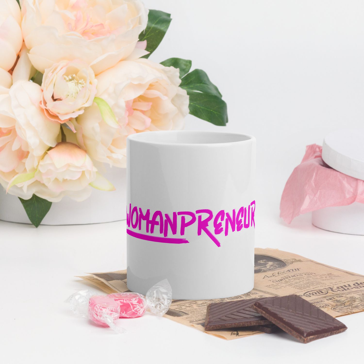 Womanpreneur White glossy mug 3