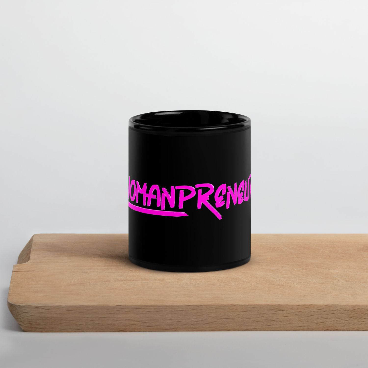 Womanpreneur Black Glossy Mug 3