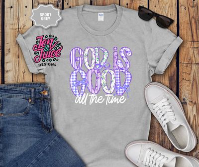 God Is Good Purple Floral