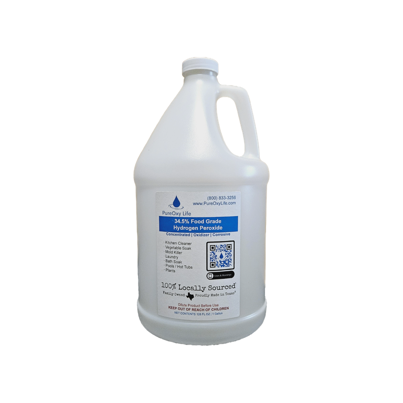 128oz - 34.5% PureOxy Life Food Grade Hydrogen Peroxide - Gallon Jug