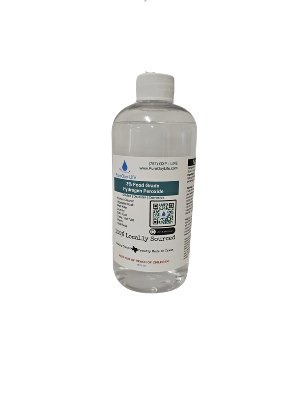 16oz - 3% PureOxy Life Food Grade Hydrogen Peroxide - Pint Bottle