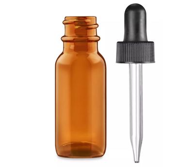 1/2oz Amber Glass Dropper Bottle