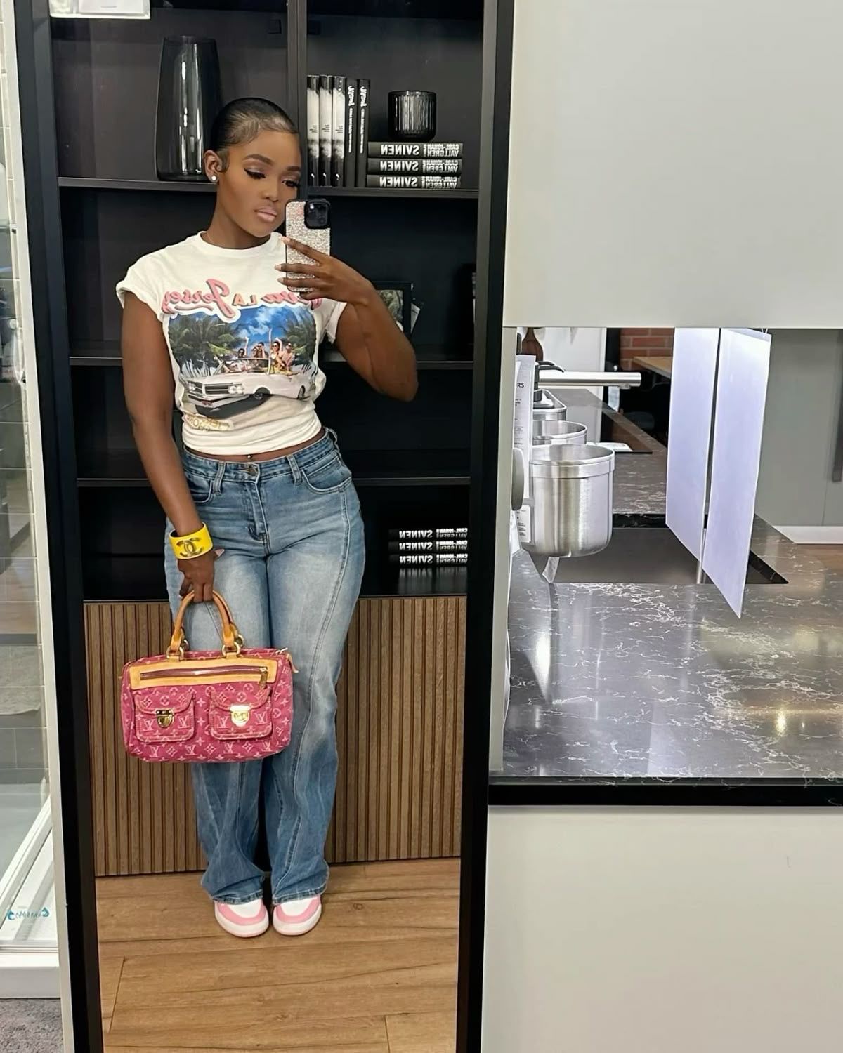 Luxe Denim Carry-All (Pink)