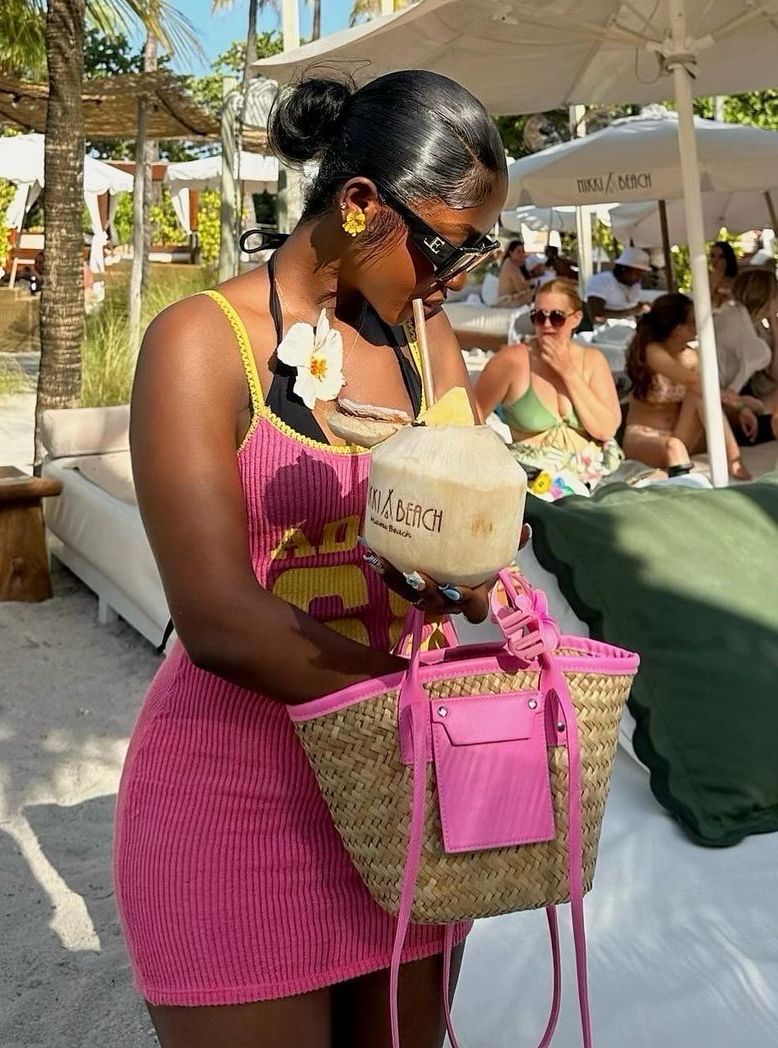 The Palm Pop Basket Bag