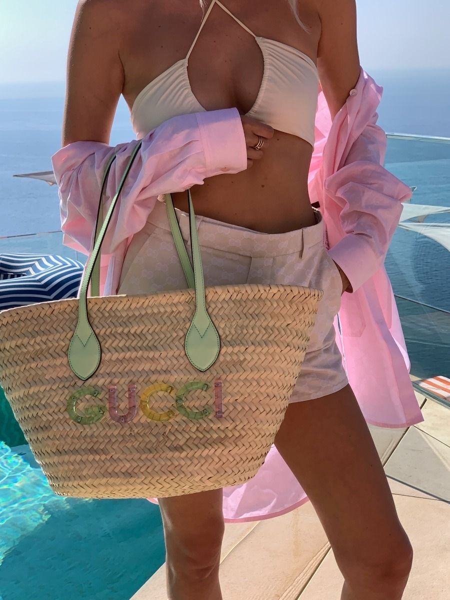 Pastel Dream Straw Tote