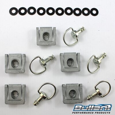 D-Ring Motorcycle Fairing Dzus Fastener Kit - 5 Pk
