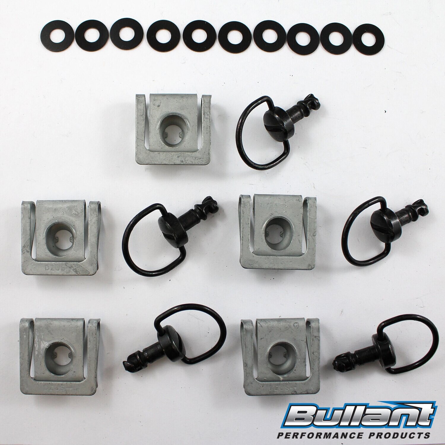 Black D-Ring Motorcycle Fairing Dzus Fastener Kit - 5 Pk