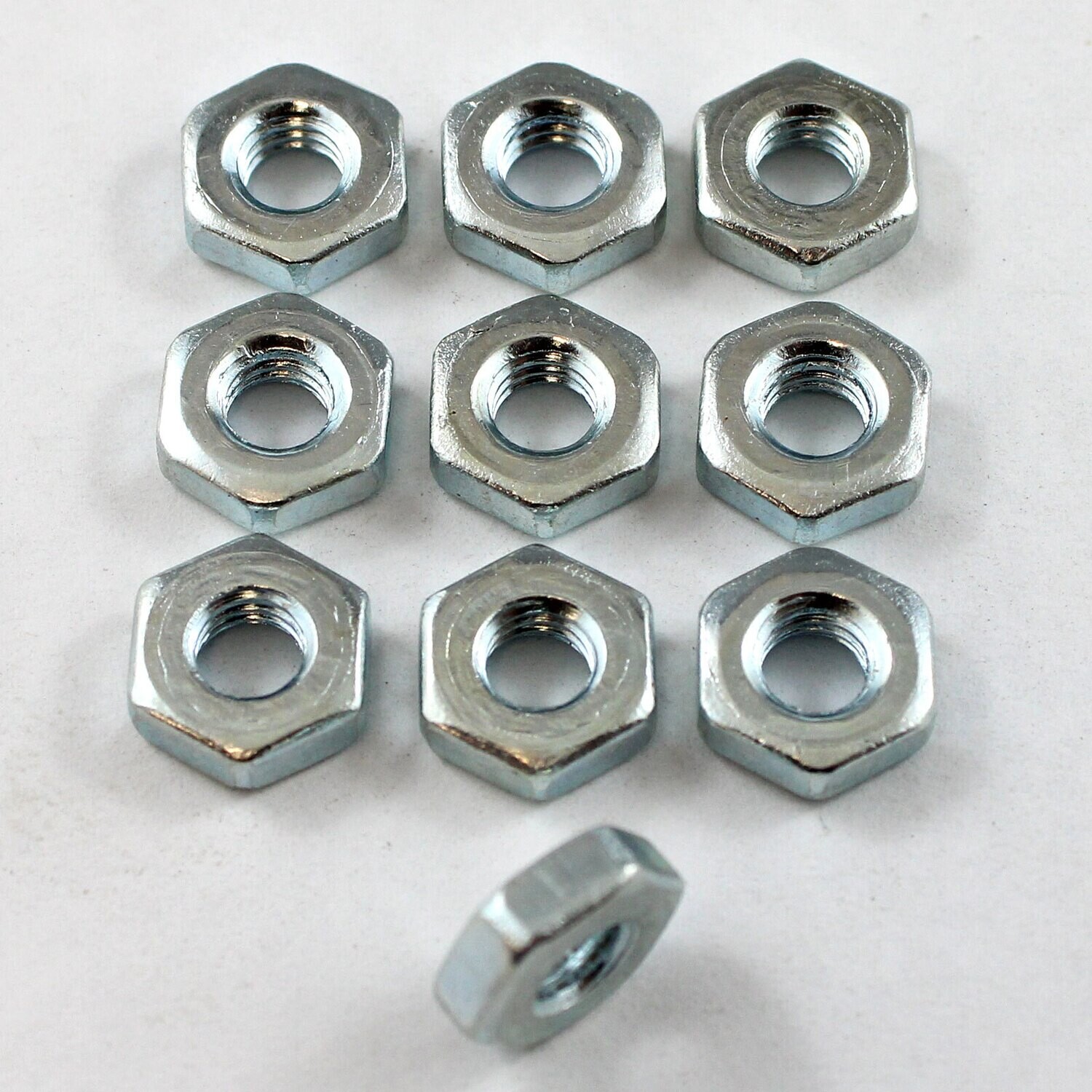 10-32 UNF Left Hand Jam Nuts - Steel - 10 Pack