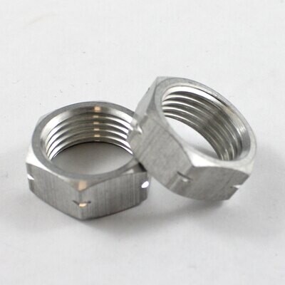 5/8" UNF Left Hand Jam Nuts - Aluminium