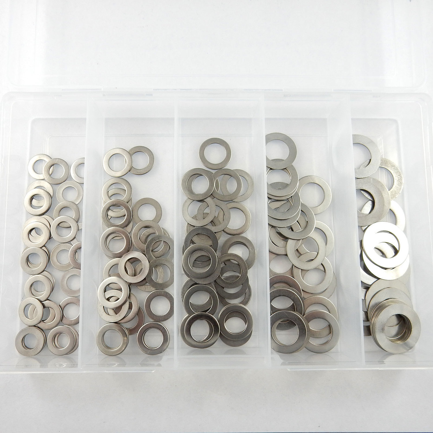145 Piece Thin Stainless Steel Flat AN Washer Kit