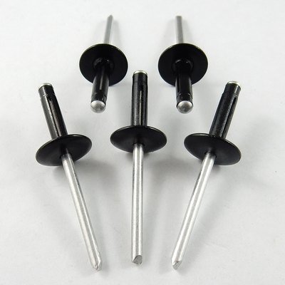 3/16" Large Head Black Exploding Rivet - 100 Pack