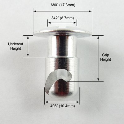 7/16" Black Aluminium Undercut Oval Head Quarter Turn Fastener