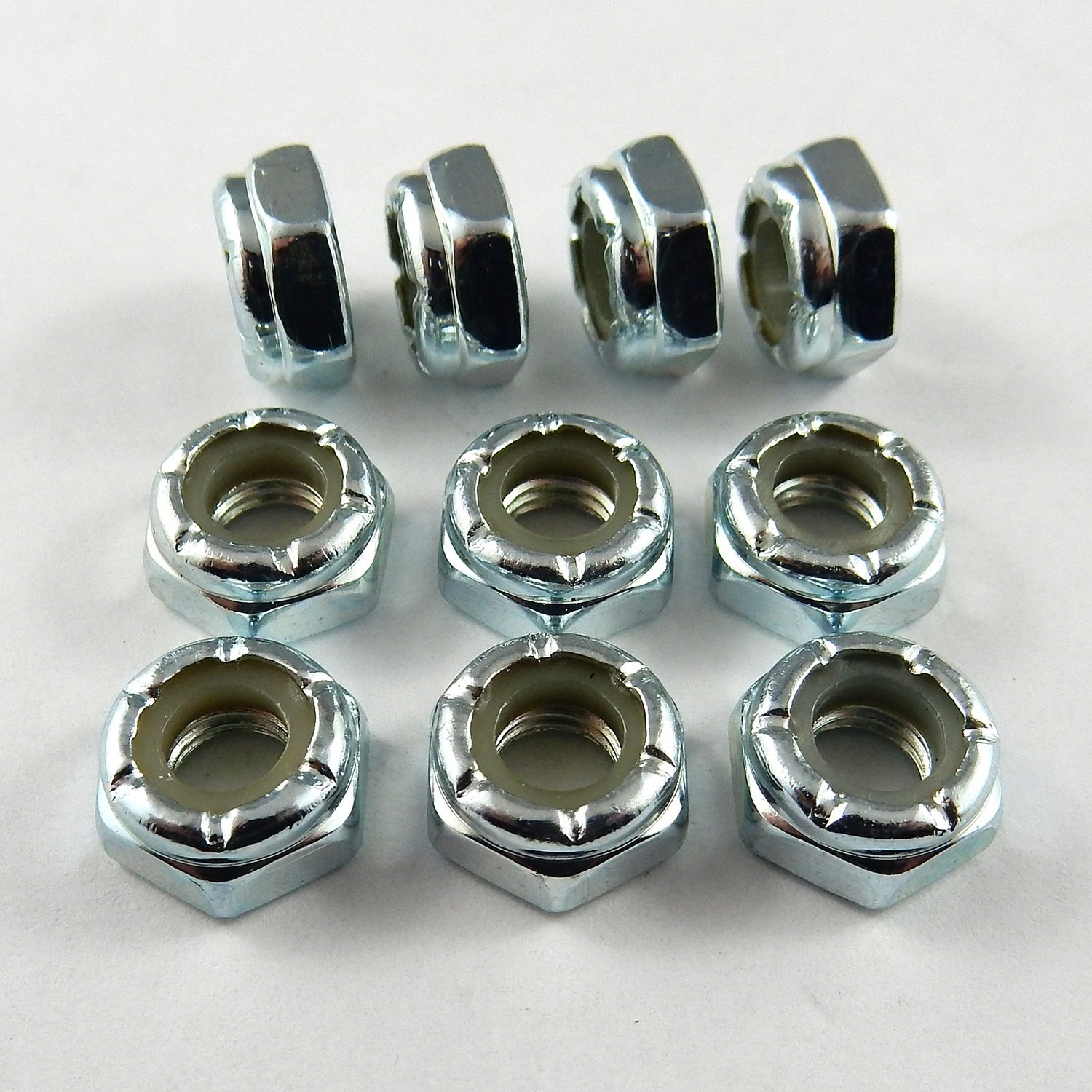 thumbnail image 2 of 50pcs 1/4-28 Nylon Insert Lock Nuts – Thin Jam Half Nut, Fine Thread, Grade 2 Steel, Zinc Plated 2 of 5