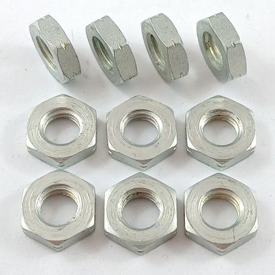 M8 (8MM) Left Hand Thin Jam Nut - Steel - 10 Pack