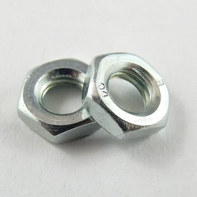 M6 (6MM) Right Hand Thin Jam Nut - Steel - 10 Pack