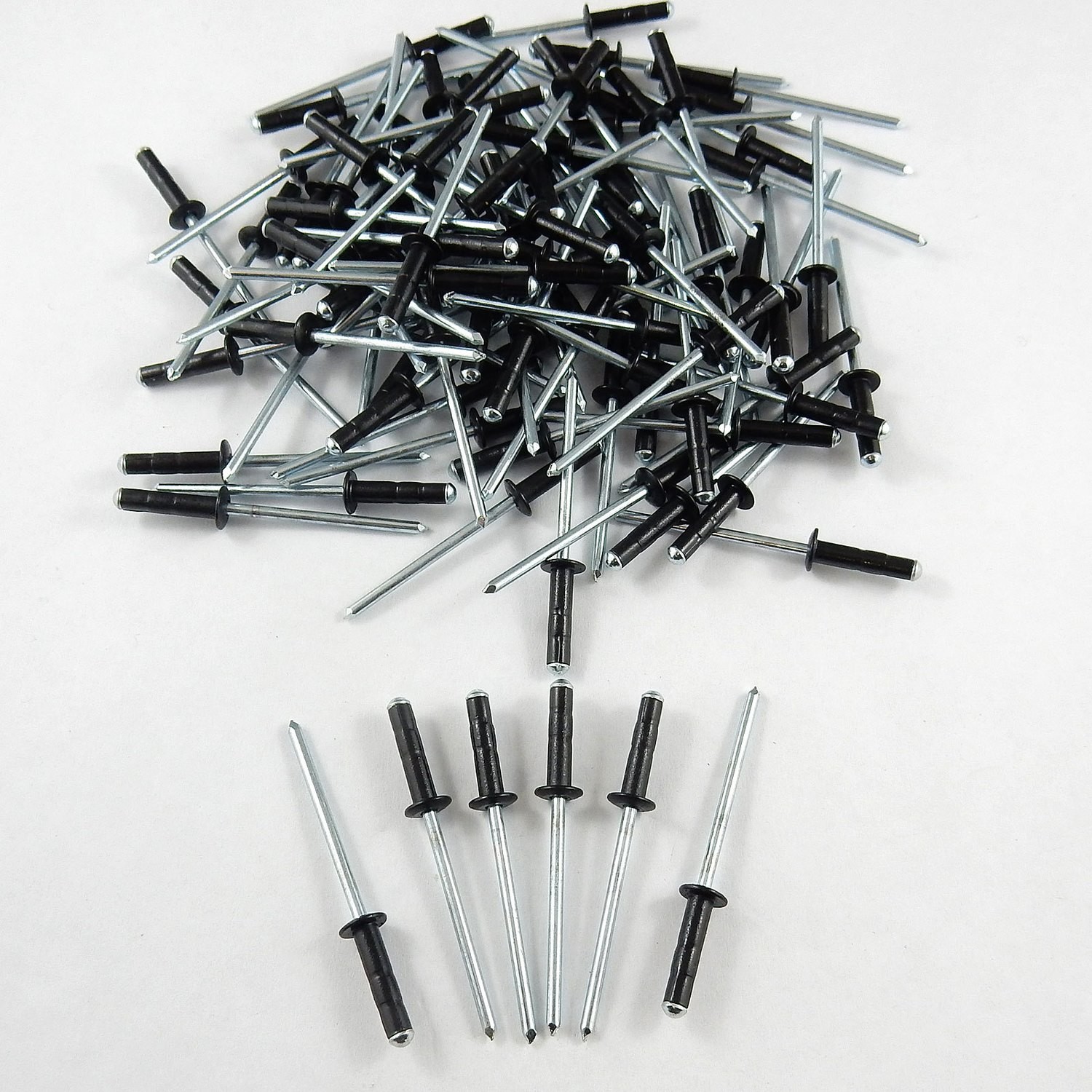 1/8" Black Small Head Multi Grip Rivet - 100 Pack
