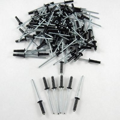 1/8" Black Small Head Multi Grip Rivet - 100 Pack