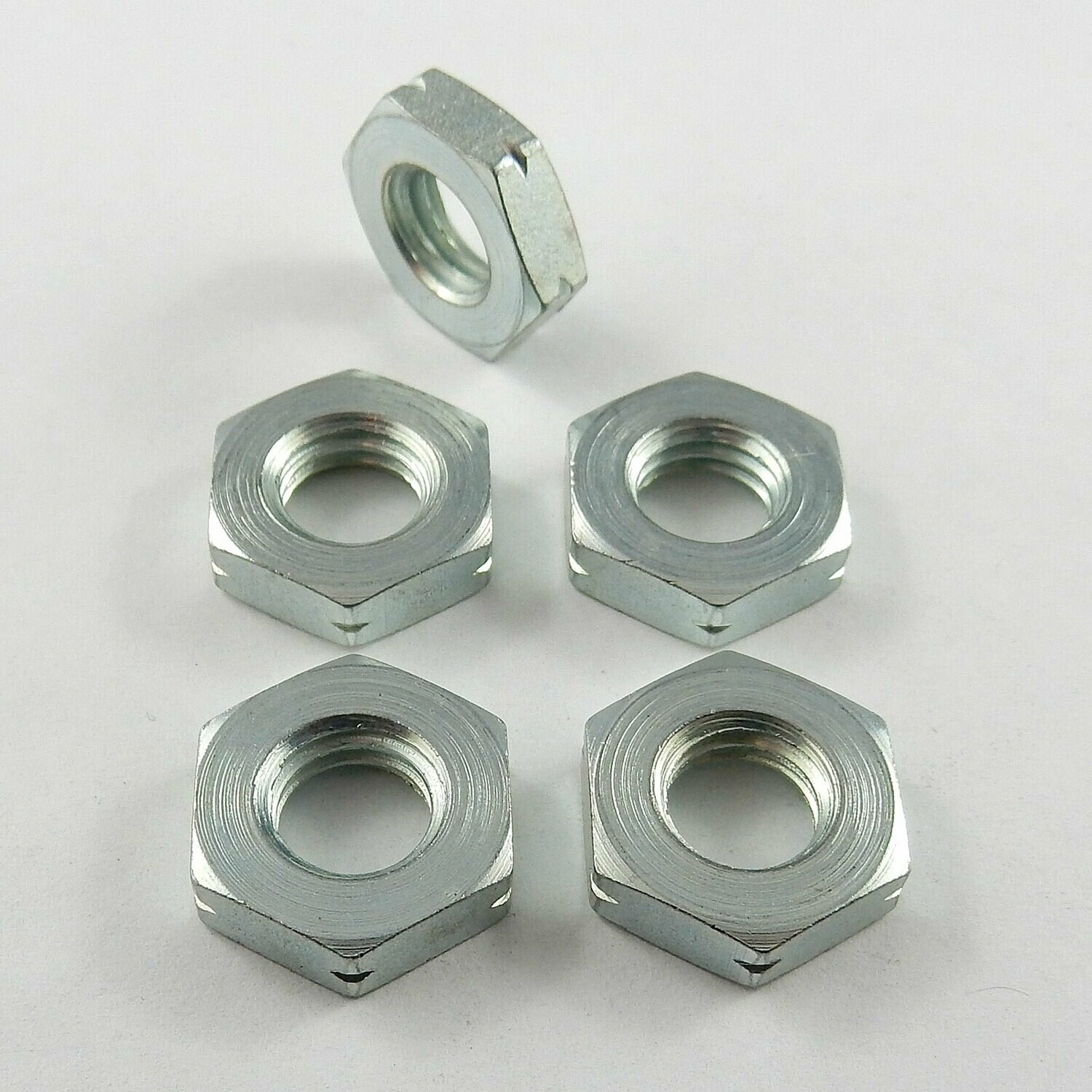 M10 (10MM) Left Hand Thin Jam Nut - Steel - 5 Pack