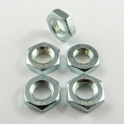 M10 (10MM) RH Thin Jam Nut - Steel - 5 Pack