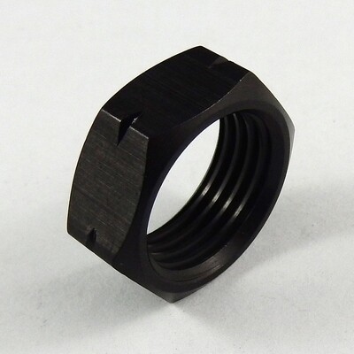 5/8" UNF Left Hand Jam Nuts - Black Aluminium