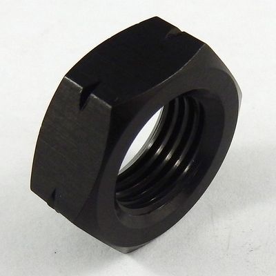 1/2" UNF Left Hand Jam Nut - Black Aluminium