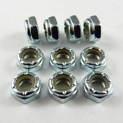 1/4 1/4" UNF Nylon Insert Locknuts - Thin - 10 Pack