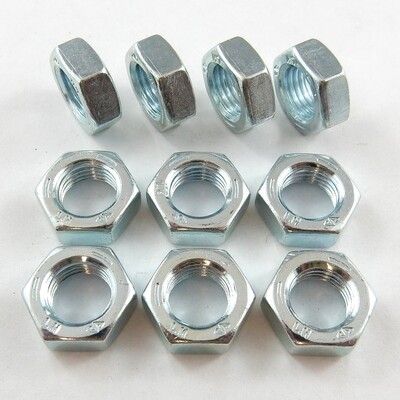 3/8" UNF Left Hand Jam Nuts - Steel - 10 Pack