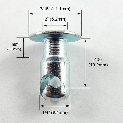 1/4" Steel Undercut Oval Head Quarter Turn Fastener