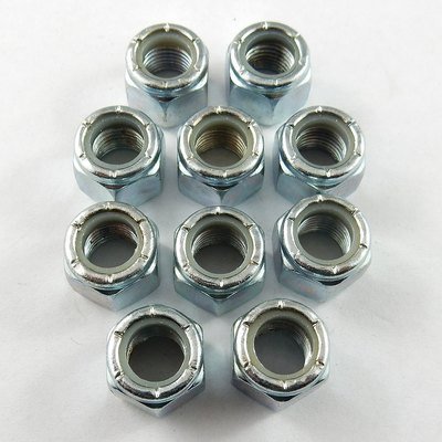 1/2" UNF Nylon Insert Locknuts - 10 Pack
