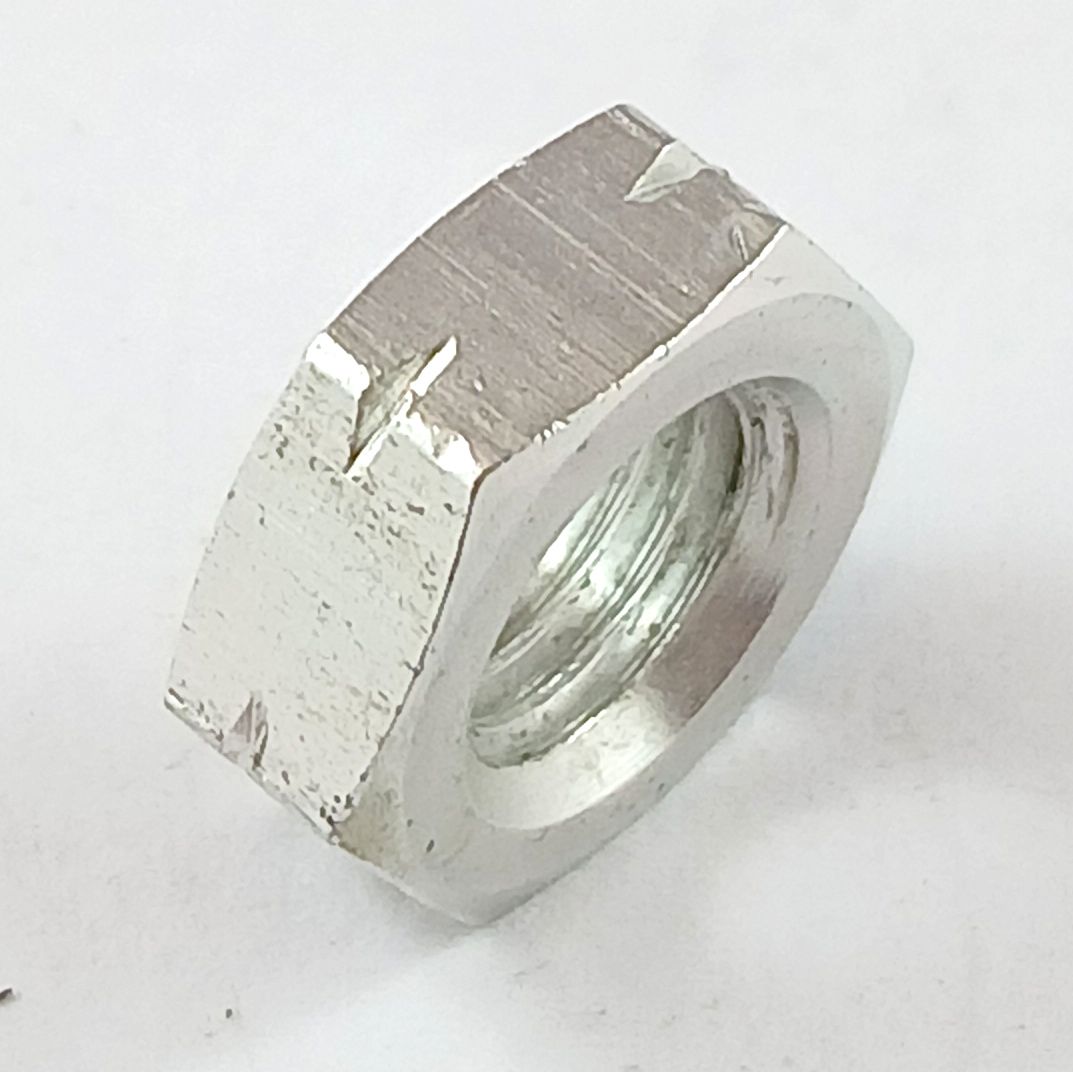 5/16" UNF Left Hand Jam Nut - Aluminium