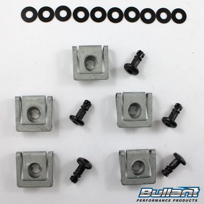 Black Steel Allen Head Motorcycle Fairing Dzus Fastener Kit - 5 Pk