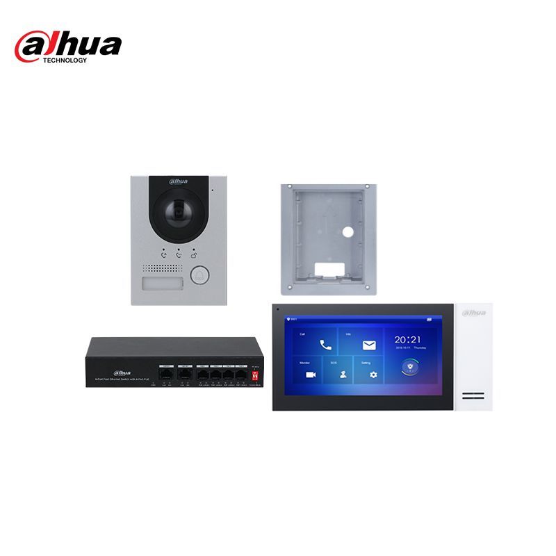Kit di sorveglianza videocitofonia IP Dahua Villa - Completo DHI-KTP01L(F) - Montaggio ad incasso
