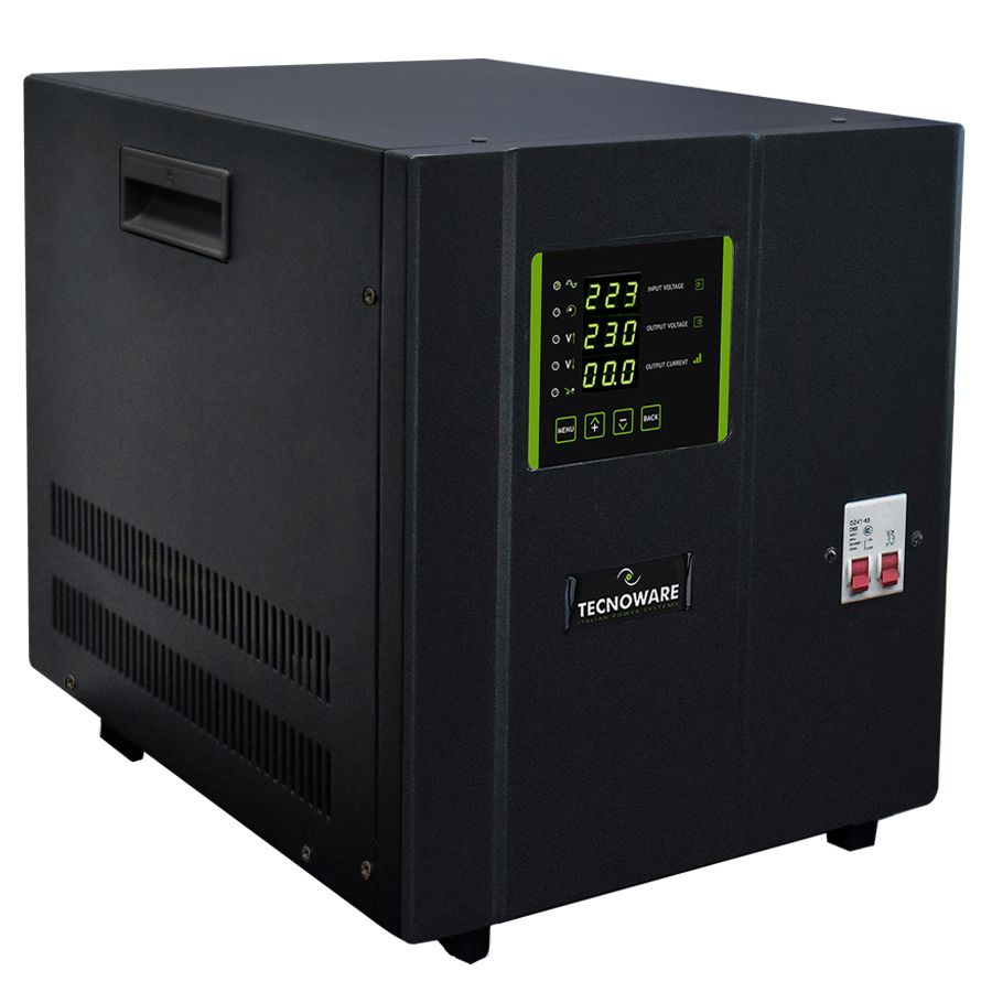 STABILIZZATORE MONOFASE 4,5KVA SERVOASSISTITO A CONTROLLO ELETTRONICO CON MICROPROCESSORE