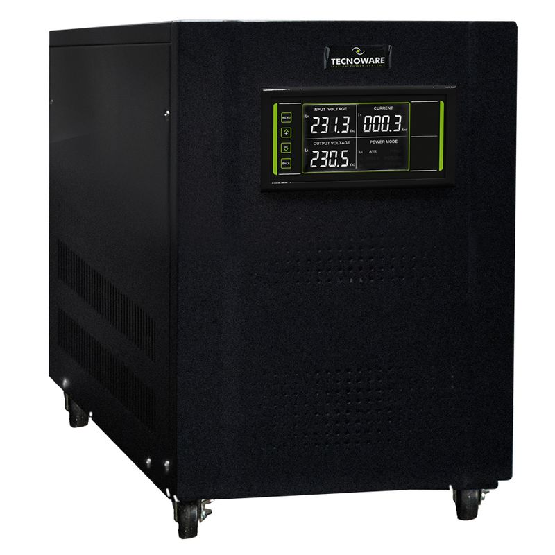 STABILIZZATORE MONOFASE 18KVA SERVOASSISTITO A CONTROLLO ELETTRONICO CON MICROPROCESSORE