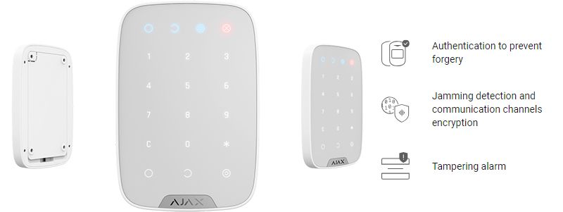 Ajax KeyPad Tastiera senza fili 868MHz a sfioramento