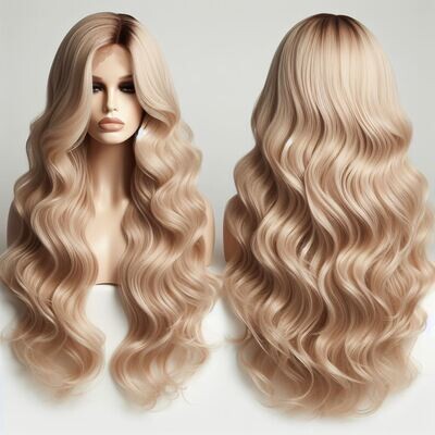 30 Inch Body Wave #613 Blonde Closure Wig 100% Human Human Hair