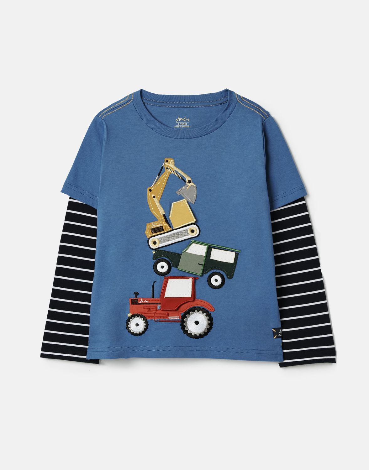 Chomp Long Sleeve Mock Layer Applique T-Shirt
