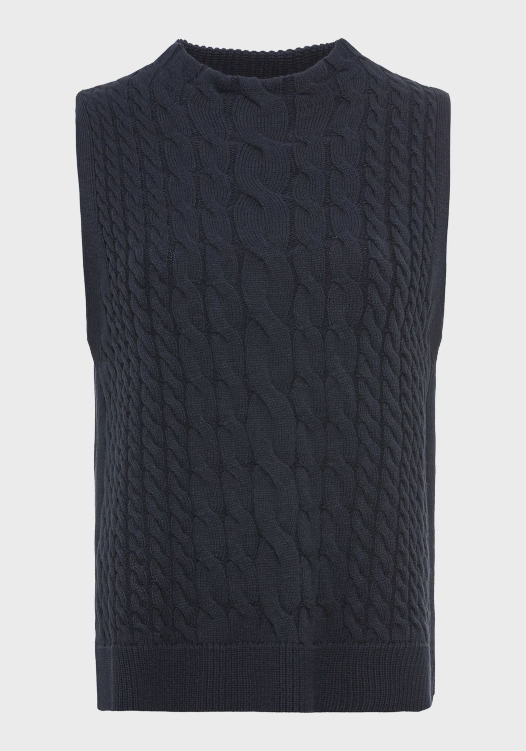 HENNY SLEEVELESS CABLE KNIT FRONT JUMPER