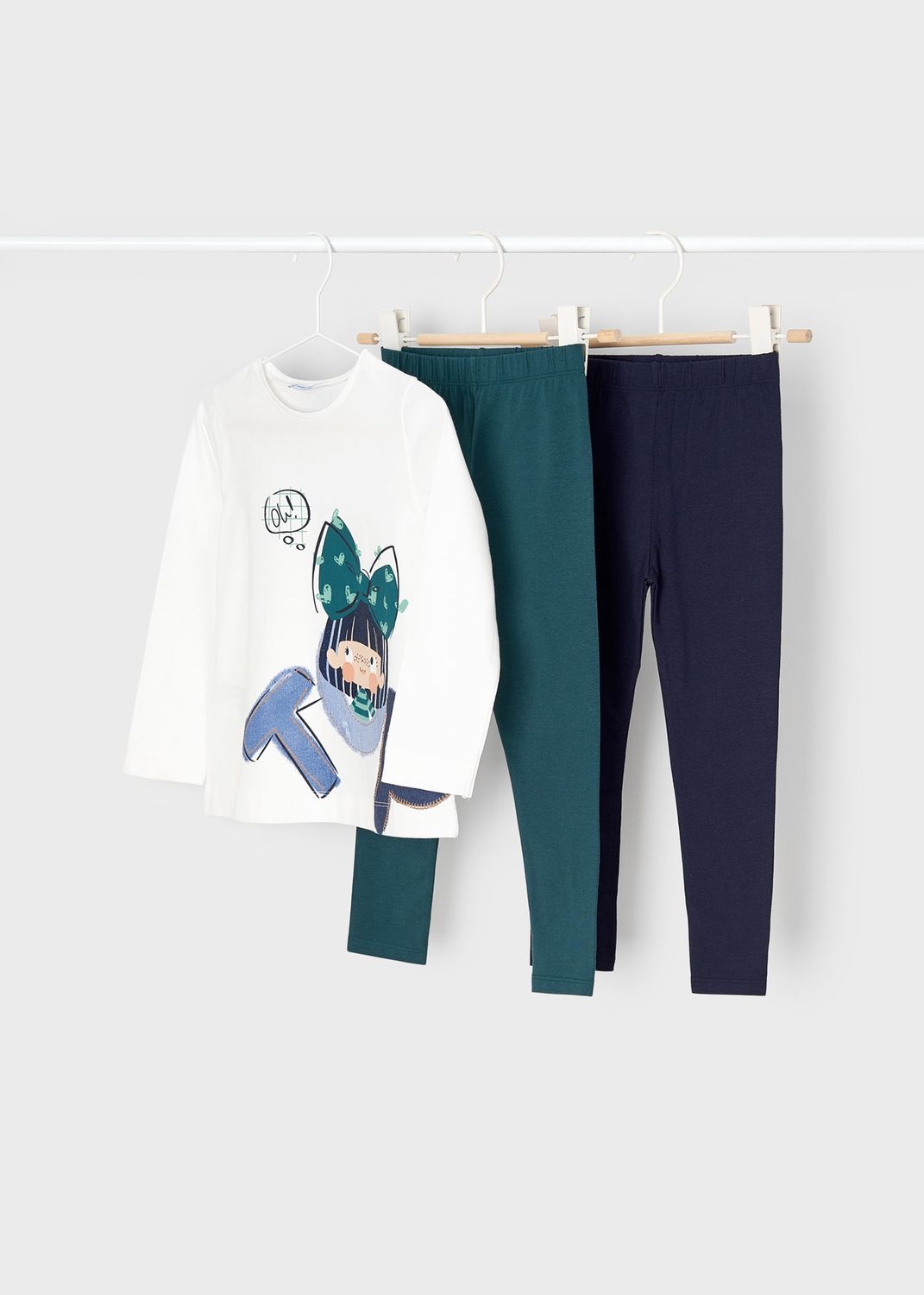 TOP TOP WITH 2 PAIRS OF LEGGINGS GIRL