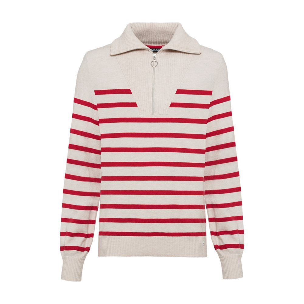 HENNY 1/4 ZIP STRIPPED PULLOVER