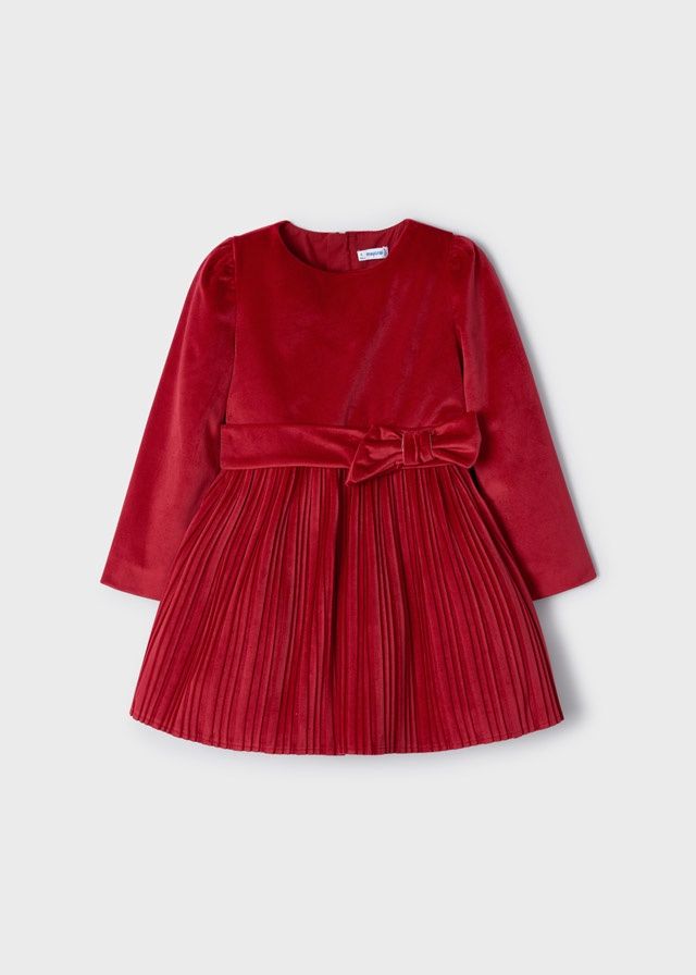 MAYORAL GIRLS PLEATED VELVET DRESS