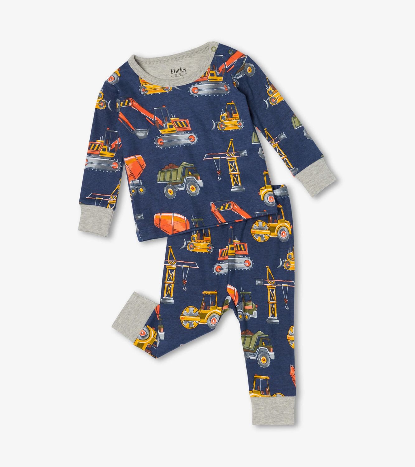 CONSTRUCTION TRUCKS ORGANIC BABY PYJAMAS