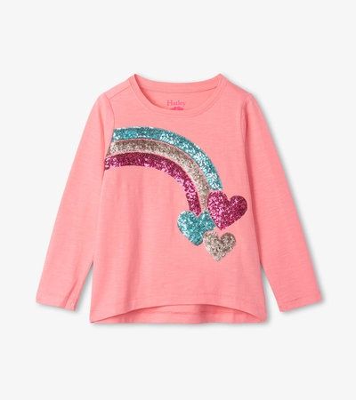 SEQUIN RAINBOW LONG SLEEVE TEE
