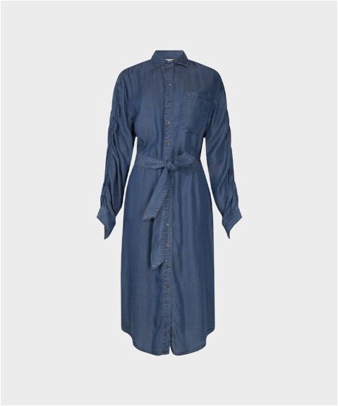 BELTED DENIM DRESS