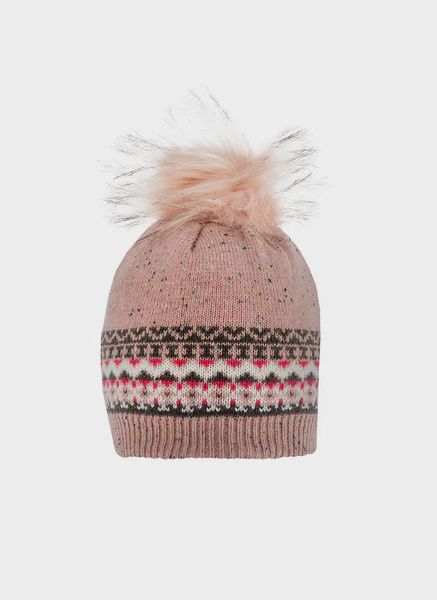 FAIR ISLE WOOL BLEND KNITTED POM POM HAT