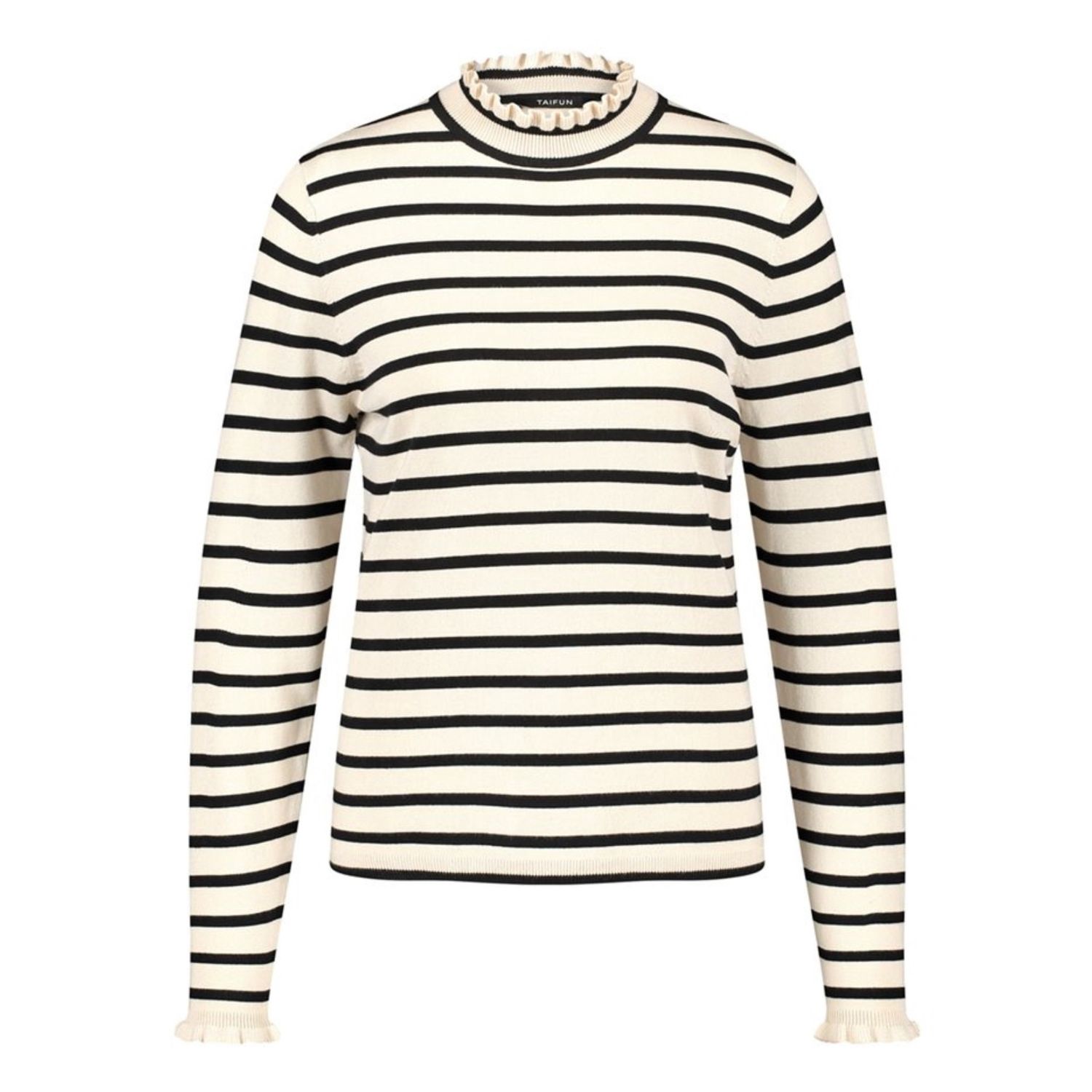 A Celebritory Season Striped High Neck Jumper