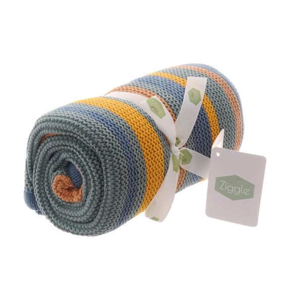 Blue, Orange, Yellow, Green Stripe Blanket BLAN4051